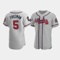 Men's Atlanta Braves Freddie Freeman Gray 2021 All-Star Authentic Road Game Patch Jersey Men's Atlanta Braves Freddie Freeman Gray 2021 All-Star Authentic Road Game Patch Jersey
