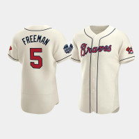 Atlanta Braves Freddie Freeman Cream 2021 World Series Authentic Jersey Atlanta Braves Freddie Freeman Cream 2021 World Series Authentic Jersey