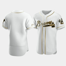 Men's Atlanta Braves White Golden Edition Authentic Jersey
