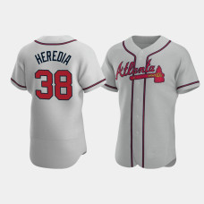 Men's Atlanta Braves Guillermo Heredia Gray Authentic Road Jersey