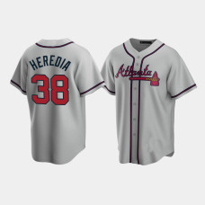 Men's Atlanta Braves Guillermo Heredia Gray Replica Road Jersey