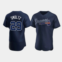 Men's Atlanta Braves #29 John Smoltz Navy Authentic Player 2020 Alternate Jersey Men's Atlanta Braves #29 John Smoltz Navy Authentic Player 2020 Alternate Jersey