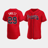 Men's Atlanta Braves #29 John Smoltz Red Authentic 2020 Alternate Jersey Men's Atlanta Braves #29 John Smoltz Red Authentic 2020 Alternate Jersey