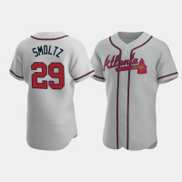 Men's Atlanta Braves #29 John Smoltz Gray Authentic 2020 Road Jersey Men's Atlanta Braves #29 John Smoltz Gray Authentic 2020 Road Jersey