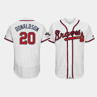 Men's Atlanta Braves #20 Josh Donaldson White 2019 Postseason Authentic Flex Base Jersey