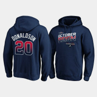 Men's Atlanta Braves #20 Josh Donaldson 2019 NL East Division Champions Navy Locker Room Hoodie Men's Atlanta Braves #20 Josh Donaldson 2019 NL East Division Champions Navy Locker Room Hoodie