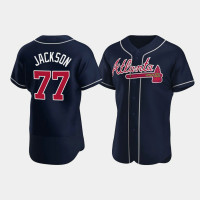 Men's Atlanta Braves #77 Luke Jackson Navy Authentic 2020 Alternate Jersey Men's Atlanta Braves #77 Luke Jackson Navy Authentic 2020 Alternate Jersey
