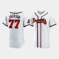 Atlanta Braves Luke Jackson Men's White Authentic 2022 Gold Program Jersey Atlanta Braves Luke Jackson Men's White Authentic 2022 Gold Program Jersey