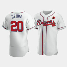 Men's Atlanta Braves #20 Marcell Ozuna White 2021 Memorial Day Authentic Jersey