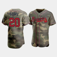 Men's Atlanta Braves Marcell Ozuna Camo Armed Forces Day Authentic Jersey