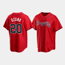 Men's Atlanta Braves Marcell Ozuna #20 Red Replica Team 2020 Alternate Jersey