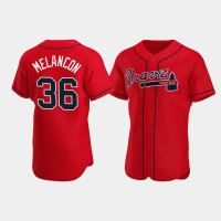 Men's Atlanta Braves #36 Mark Melancon Red Authentic 2020 Alternate Jersey Men's Atlanta Braves #36 Mark Melancon Red Authentic 2020 Alternate Jersey