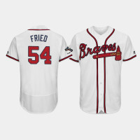 Men's Atlanta Braves #54 Max Fried White 2019 Postseason Authentic Flex Base Jersey Men's Atlanta Braves #54 Max Fried White 2019 Postseason Authentic Flex Base Jersey
