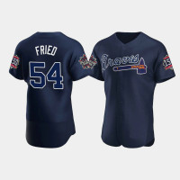 Men's Atlanta Braves Max Fried Navy 2021 All-Star Authentic Alternate Game Patch Jersey Men's Atlanta Braves Max Fried Navy 2021 All-Star Authentic Alternate Game Patch Jersey