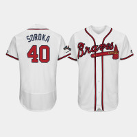 Men's Atlanta Braves #40 Mike Soroka White 2019 Postseason Authentic Flex Base Jersey Men's Atlanta Braves #40 Mike Soroka White 2019 Postseason Authentic Flex Base Jersey