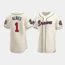 Men's Atlanta Braves Ozzie Albies Cream 2021 All-Star Authentic Alternate Game Patch Jersey
