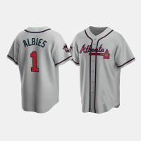 Men's Atlanta Braves Ozzie Albies Gray 2021 All-Star Replica Game Patch Jersey Men's Atlanta Braves Ozzie Albies Gray 2021 All-Star Replica Game Patch Jersey