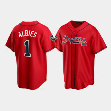Men's Atlanta Braves Ozzie Albies Red 2021 All-Star Replica Game Patch Jersey