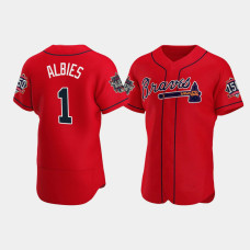 Men's Atlanta Braves Ozzie Albies Red 2021 All-Star Authentic Alternate Game Patch Jersey