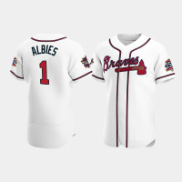 Men's Atlanta Braves Ozzie Albies White 2021 All-Star Authentic Home Game Patch Jersey Men's Atlanta Braves Ozzie Albies White 2021 All-Star Authentic Home Game Patch Jersey
