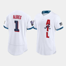 Men's Atlanta Braves Ozzie Albies White 2021 All-Star Game Authentic Jersey
