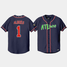 Men's Atlanta Braves Ozzie Albies Navy 25th Anniversary Baseball Jersey