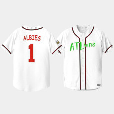 Men's Atlanta Braves Ozzie Albies White 25th Anniversary Baseball Jersey