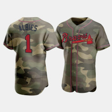 Men's Atlanta Braves Ozzie Albies Camo Armed Forces Day Authentic Jersey