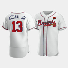 Men's Atlanta Braves #13 Ronald Acuna Jr. White 2021 Memorial Day Authentic Jersey Men's Atlanta Braves #13 Ronald Acuna Jr. White 2021 Memorial Day Authentic Jersey