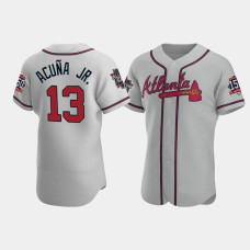 Men's Atlanta Braves Ronald Acuna Jr. Gray 2021 All-Star Authentic Road Game Patch Jersey Men's Atlanta Braves Ronald Acuna Jr. Gray 2021 All-Star Authentic Road Game Patch Jersey