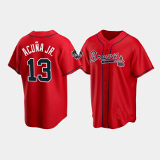 Men's Atlanta Braves Ronald Acuna Jr. Red 2021 All-Star Replica Game Patch Jersey Men's Atlanta Braves Ronald Acuna Jr. Red 2021 All-Star Replica Game Patch Jersey