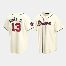 Men's Atlanta Braves #13 Ronald Acuna Jr. Cream 2021 All-Star Game Replica Jersey Men's Atlanta Braves #13 Ronald Acuna Jr. Cream 2021 All-Star Game Replica Jersey