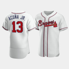 Men's Atlanta Braves #13 Ronald Acuna Jr. White Authentic Jersey Men's Atlanta Braves #13 Ronald Acuna Jr. White Authentic Jersey