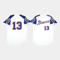 Men's Atlanta Braves #13 Ronald Acuna Jr. White Cooperstown Throwback Home Jersey Men's Atlanta Braves #13 Ronald Acuna Jr. White Cooperstown Throwback Home Jersey