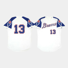 Men's Atlanta Braves #13 Ronald Acuna Jr. White Cooperstown Throwback Home Jersey Men's Atlanta Braves #13 Ronald Acuna Jr. White Cooperstown Throwback Home Jersey