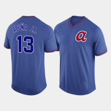 Men's Atlanta Braves Ronald Acuna Jr. #13 Royal Cooperstown Collection V-Neck Legend Jersey Men's Atlanta Braves Ronald Acuna Jr. #13 Royal Cooperstown Collection V-Neck Legend Jersey