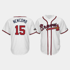 Atlanta Braves Men's #15 Sean Newcomb 2019 Postseason White Official Cool Base Jersey Atlanta Braves Men's #15 Sean Newcomb 2019 Postseason White Official Cool Base Jersey