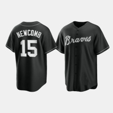 Atlanta Braves Sean Newcomb Black White 2021 All Black Fashion Replica Jersey Atlanta Braves Sean Newcomb Black White 2021 All Black Fashion Replica Jersey