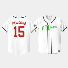 Men's Atlanta Braves Sean Newcomb White 25th Anniversary Baseball Jersey Men's Atlanta Braves Sean Newcomb White 25th Anniversary Baseball Jersey