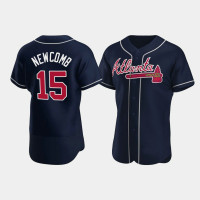 Men's Atlanta Braves #15 Sean Newcomb Navy Authentic 2020 Alternate Jersey Men's Atlanta Braves #15 Sean Newcomb Navy Authentic 2020 Alternate Jersey