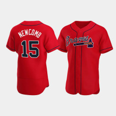 Men's Atlanta Braves #15 Sean Newcomb Red Authentic 2020 Alternate Jersey Men's Atlanta Braves #15 Sean Newcomb Red Authentic 2020 Alternate Jersey