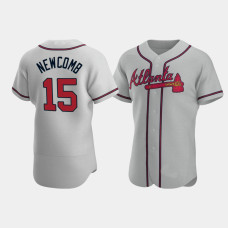 Men's Atlanta Braves #15 Sean Newcomb Gray Authentic 2020 Road Jersey Men's Atlanta Braves #15 Sean Newcomb Gray Authentic 2020 Road Jersey