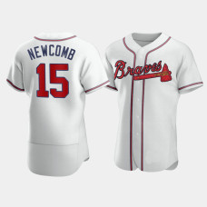 Men's Atlanta Braves #15 Sean Newcomb White Authentic Jersey Men's Atlanta Braves #15 Sean Newcomb White Authentic Jersey