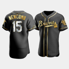 Men's Atlanta Braves Sean Newcomb #15 Black Gold Edition Authentic Jersey Men's Atlanta Braves Sean Newcomb #15 Black Gold Edition Authentic Jersey