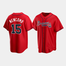 Men's Atlanta Braves #15 Sean Newcomb Red 2020 Replica Alternate Jersey Men's Atlanta Braves #15 Sean Newcomb Red 2020 Replica Alternate Jersey