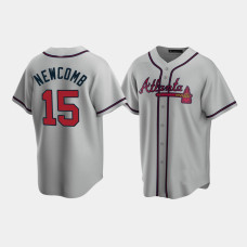 Men's Atlanta Braves #15 Sean Newcomb Gray 2020 Replica Road Jersey Men's Atlanta Braves #15 Sean Newcomb Gray 2020 Replica Road Jersey