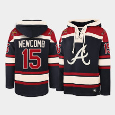 Men's Atlanta Braves #15 Sean Newcomb Legacy Navy Vintage Hockey Lacer Hoodie Men's Atlanta Braves #15 Sean Newcomb Legacy Navy Vintage Hockey Lacer Hoodie