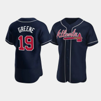 Men's Atlanta Braves #19 Shane Greene Navy Authentic 2020 Alternate Jersey Men's Atlanta Braves #19 Shane Greene Navy Authentic 2020 Alternate Jersey