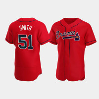 Men's Atlanta Braves #51 Will Smith Red Authentic 2020 Alternate Jersey Men's Atlanta Braves #51 Will Smith Red Authentic 2020 Alternate Jersey