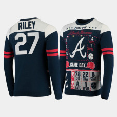 Men's Atlanta Braves Austin Riley Navy 2021 Ugly Light-Up Sweater